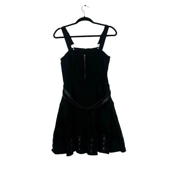 Tripp NYC Tripp NYC Women's M Black Pleated Overall Mini Dress Punk Go Size M / US 6-8 / IT 42-44 - 5 Thumbnail
