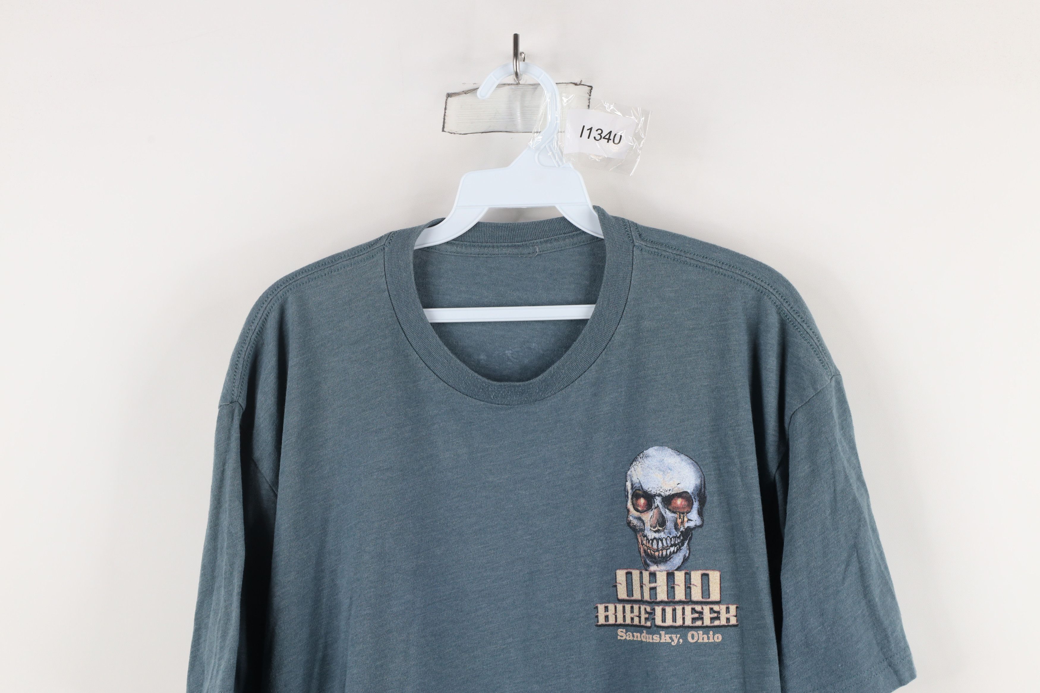 Vintage Vintage Streetwear Week Skull Skeleton T-Shirt Steel Blue Size US XL / EU 56 / 4 - 2 Thumbnail