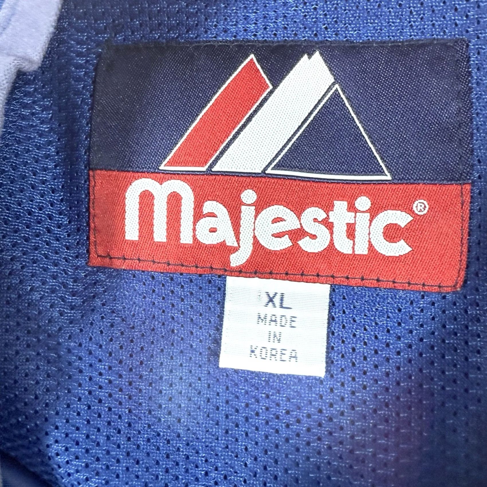 Vintage VINTAGE Majestic Baseball Jacket Windbreaker Pullover 1/4 Zip XL Mens Blue Nylon 100% Jacket/Activewear 90s Size US XL / EU 56 / 4 - 4 Thumbnail