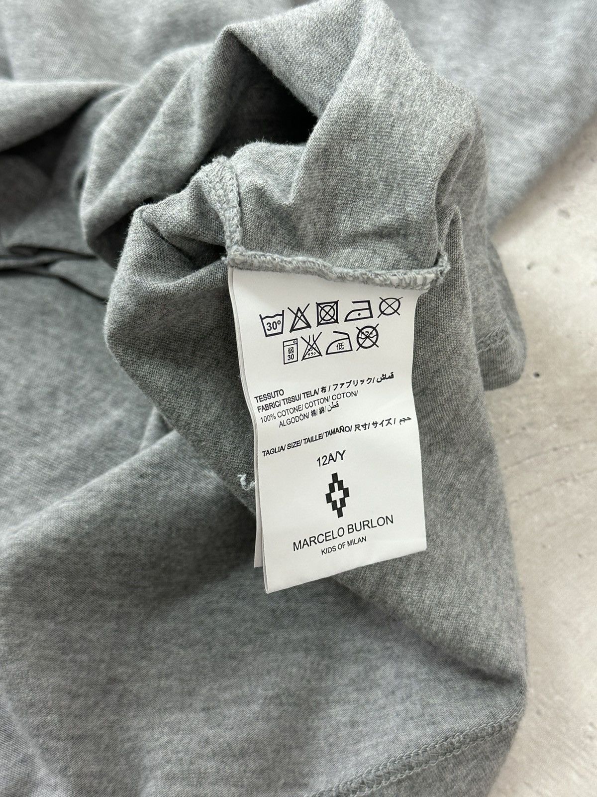 Marcelo Burlon Marcelo Burlon Printed Grey Cotton Kids Short Sleeve T-shirt Size US S / EU 44-46 / 1 - 11 Thumbnail