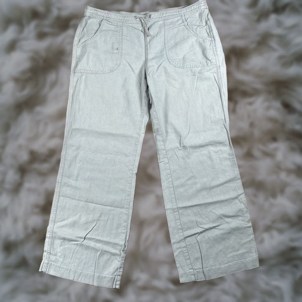 Vintage Per Se Linen Blend Drawstring Wide Leg Casual Pants Womens Size 8 Beige Size 30" / US 8 / IT 44 - 1 Thumbnail