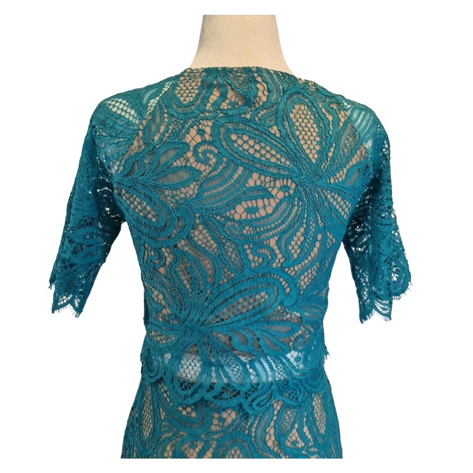 Nasty Gal Nasty Gal For Love and Lemons Teal Lace Top Skirt Set Small Size 28" / US 6 / IT 42 - 7 Thumbnail