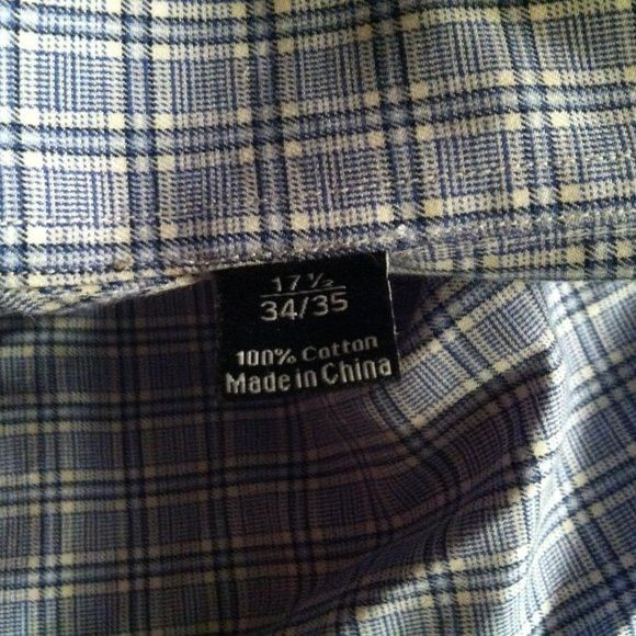 David Donahue DAVID DONAHUE MENS BLUE 100%COTTON DRESS SHIRT 17.5/34-35 Size US XL / EU 56 / 4 - 7 Thumbnail