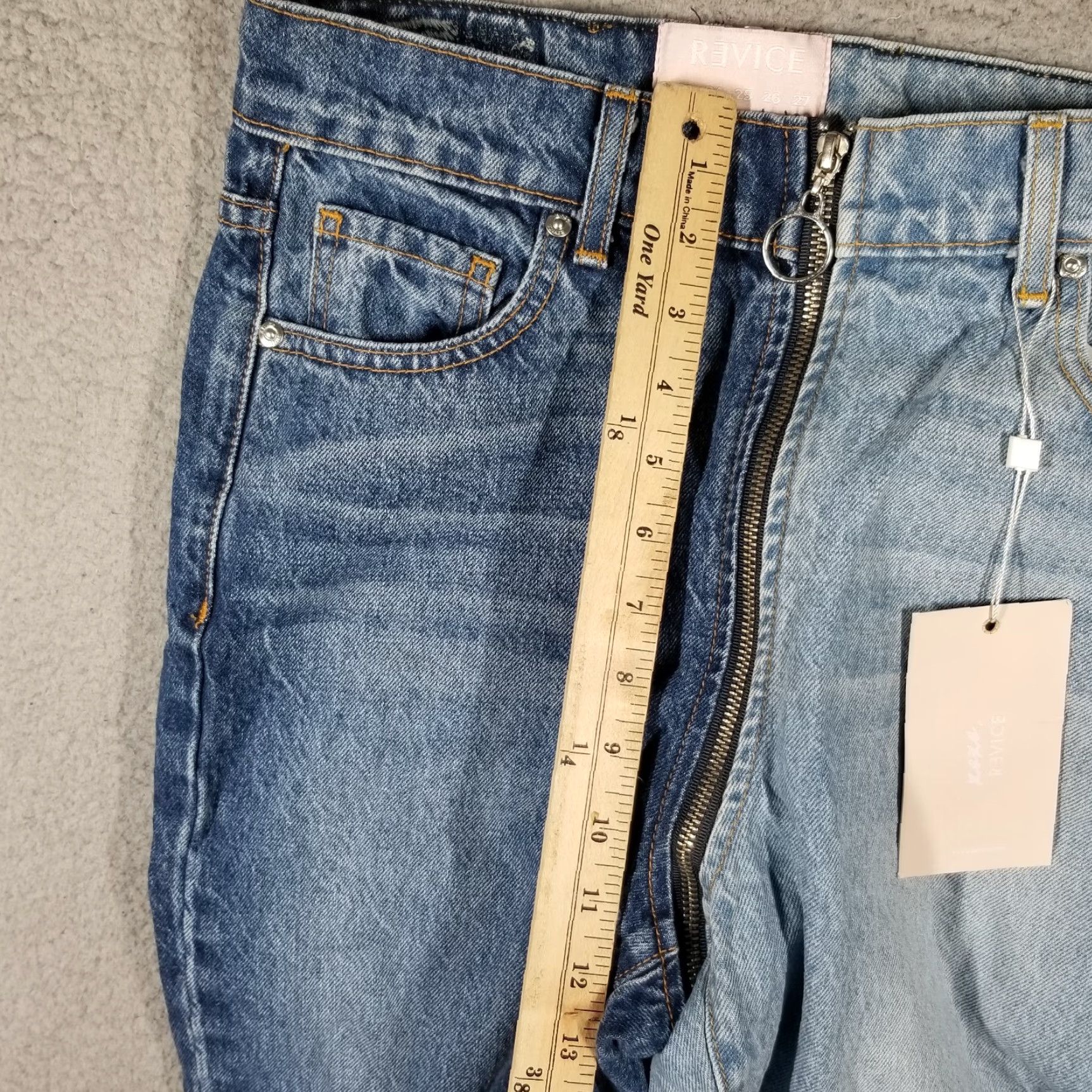 Vintage Revice High Rise Slim Straight Jeans Size 28 Two Tone Blue Womens 90s Bohemian Size 28" / US 6 / IT 42 - 7 Thumbnail