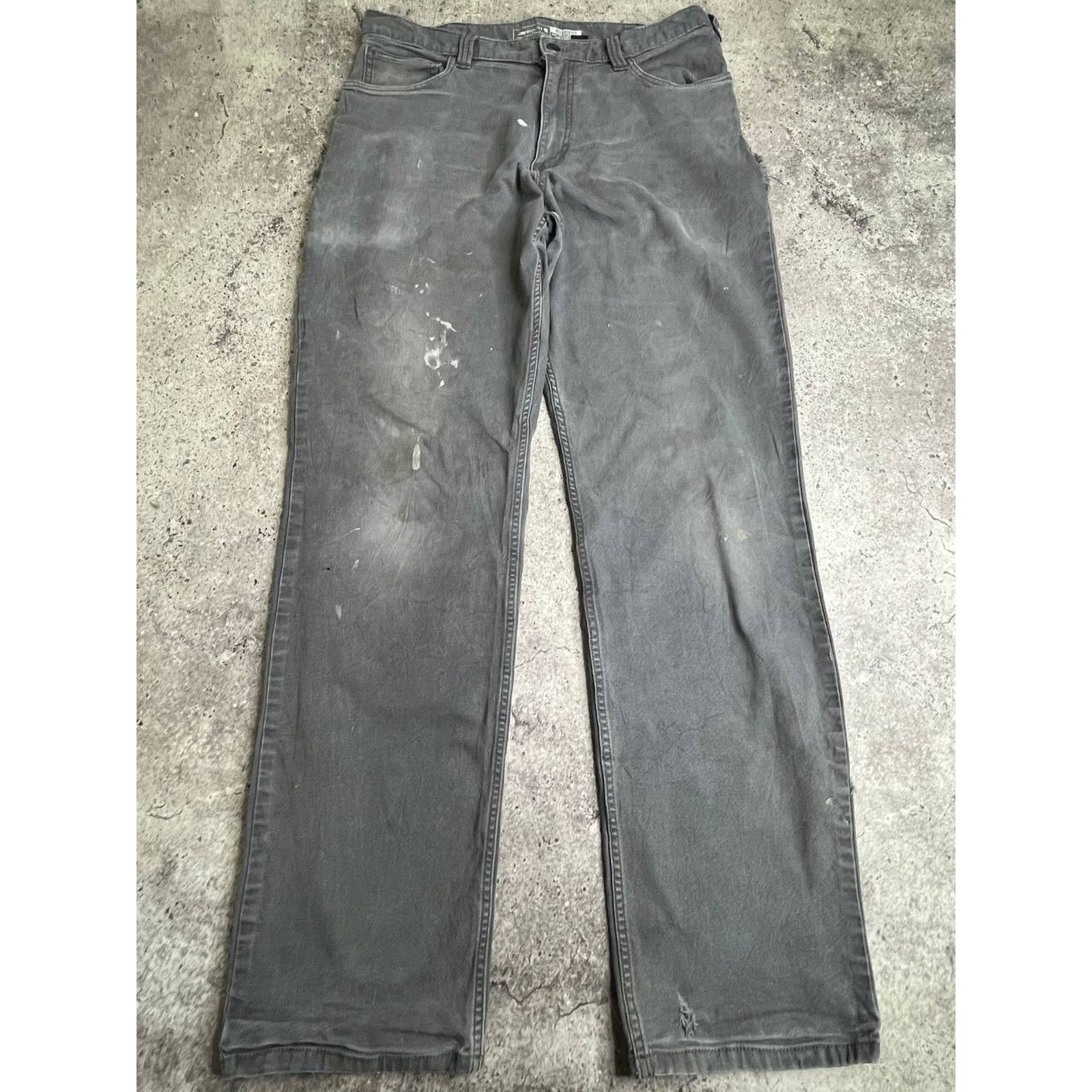 Carhartt Relaxed Canvas Work Pants Faded Grey Paint Splatter
