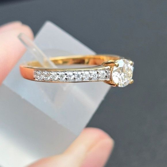 Other 0.60ctw Moissanite Engagement Ring – 18Kover 925 Silver Sz 8 Size ONE SIZE - 3 Thumbnail