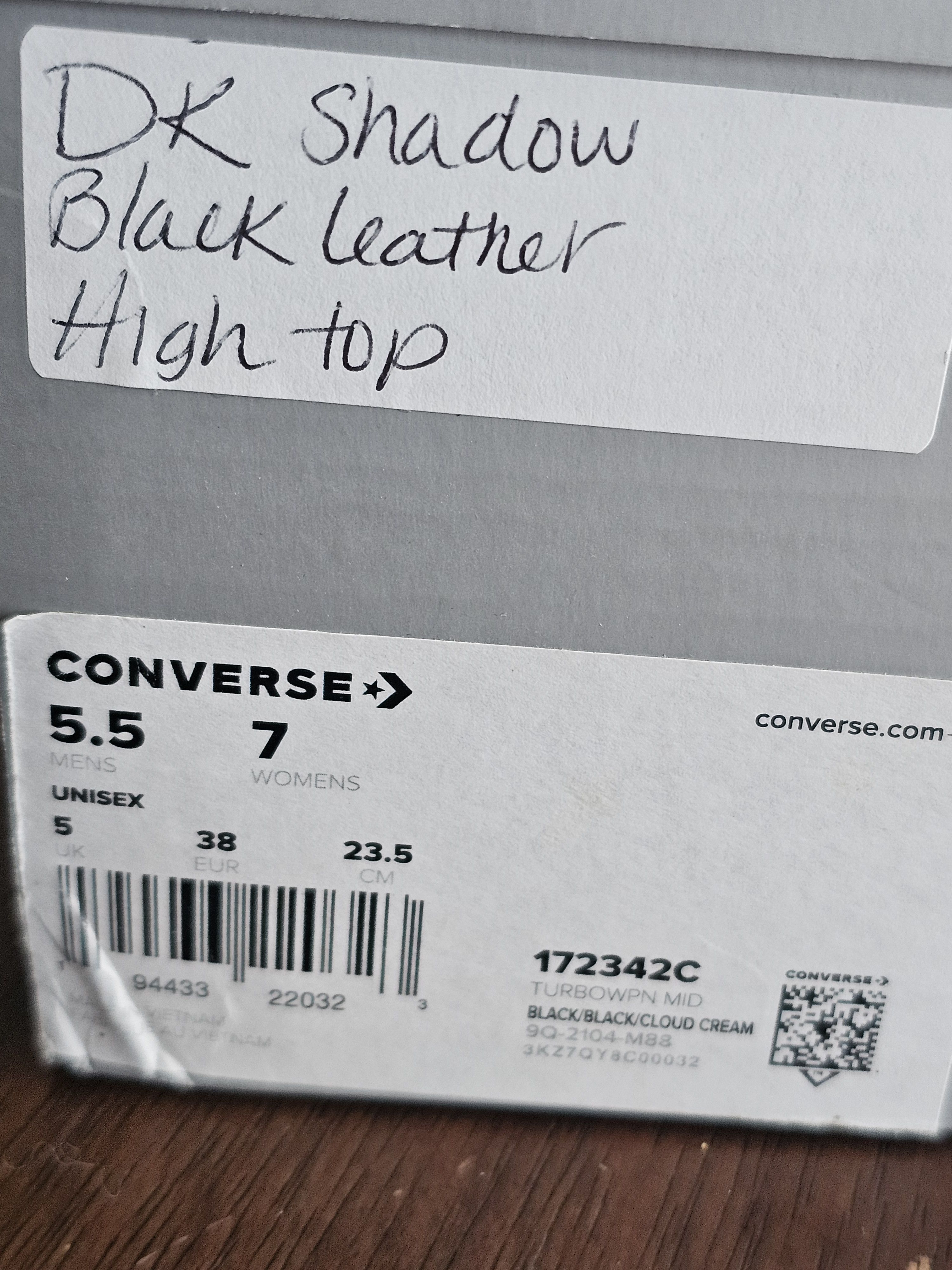 Converse × Rick Owens Drkshdw DRKSHDW TURBOWPN black leather high top Size US 5.5 / EU 38 - 6 Thumbnail