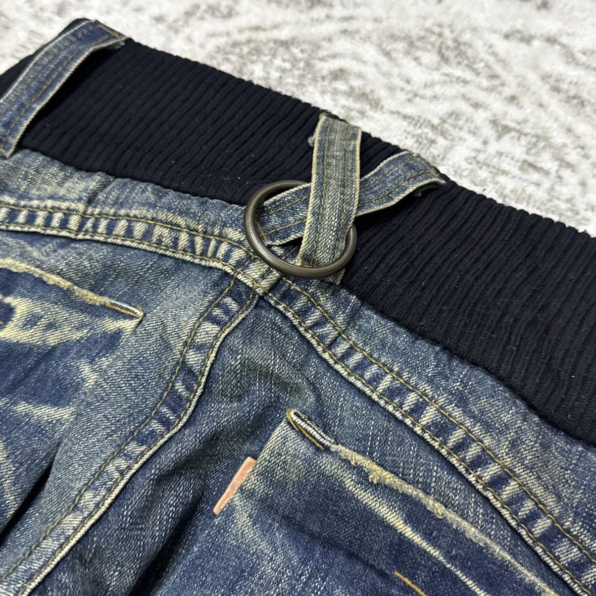 GOA 2000s Japanese Brand Mud Wash Distressed Hybrid Denim Pants Size 29" - 13 Thumbnail