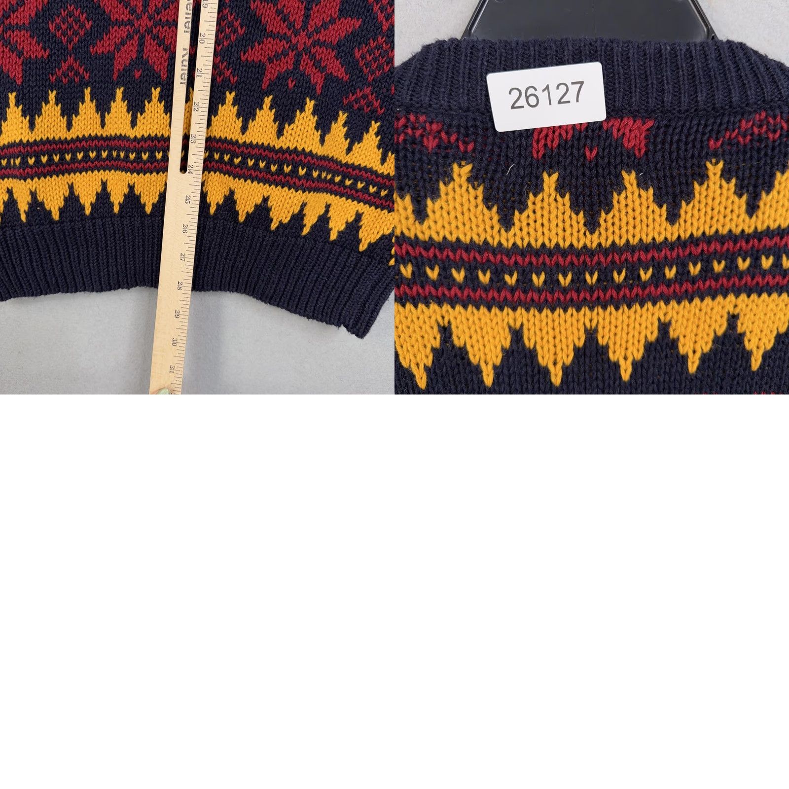 Vintage VINTAGE Woods & Gray Cardigan Sweater Mens M Navy Fair Isle Holiday 90s Mens Size US M / EU 48-50 / 2 - 8 Thumbnail
