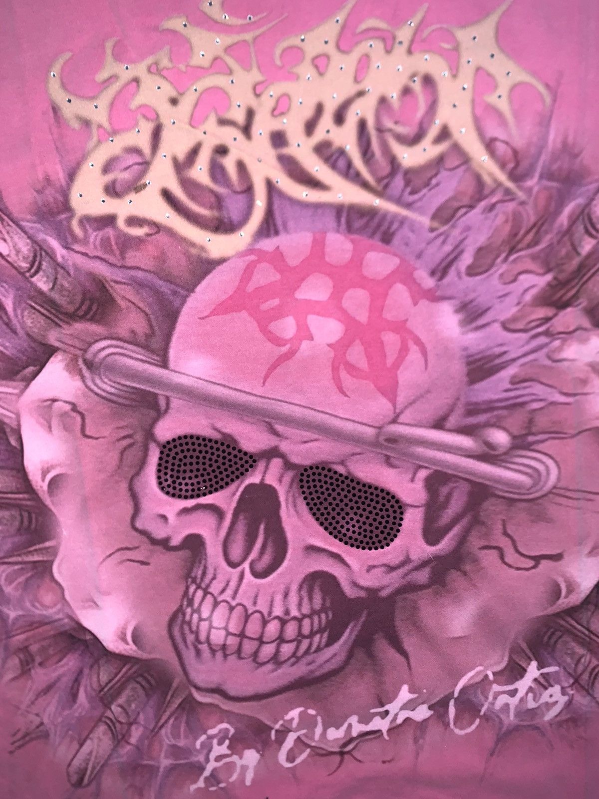 Other Eternal Artwear “ Skull “ Rhinestone Short Sleeve Sz.L Size US L / EU 52-54 / 3 - 4 Thumbnail