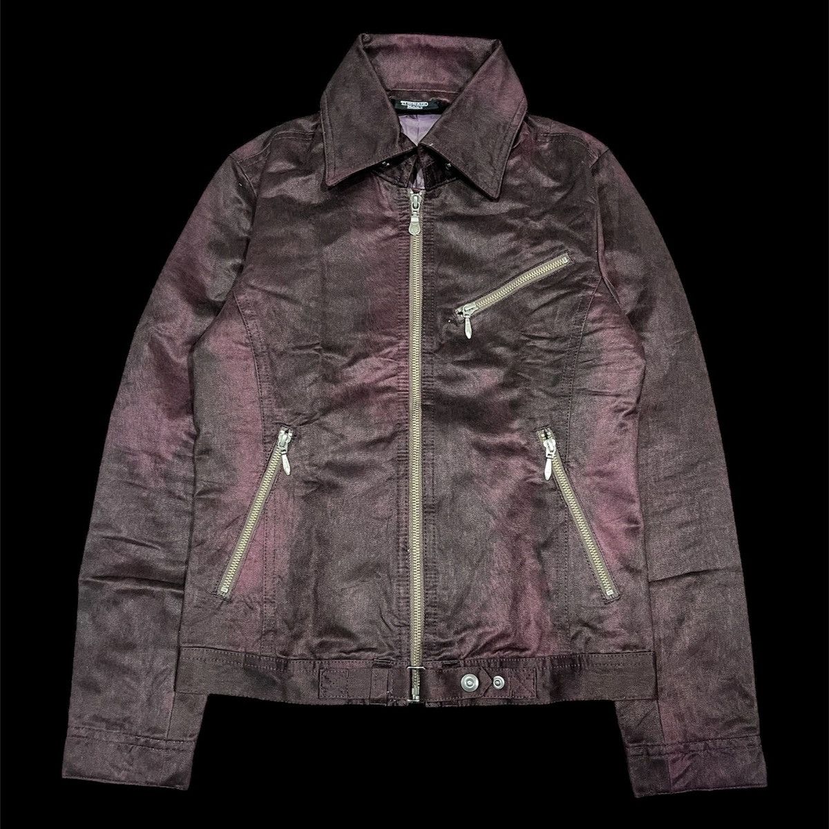 image of Tornado Mart Suede Jacket Kmrii Styled in Maroon, Men's (Size Small)