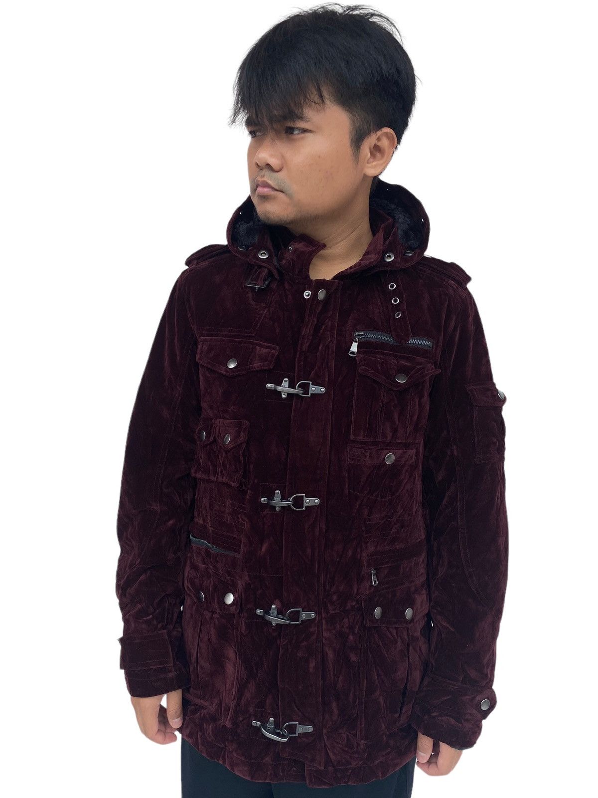 Pre-owned If Six Was Nine X Le Grande Bleu L G B 2000s Semantic Design - Fireman Velour Jacket In Maroon