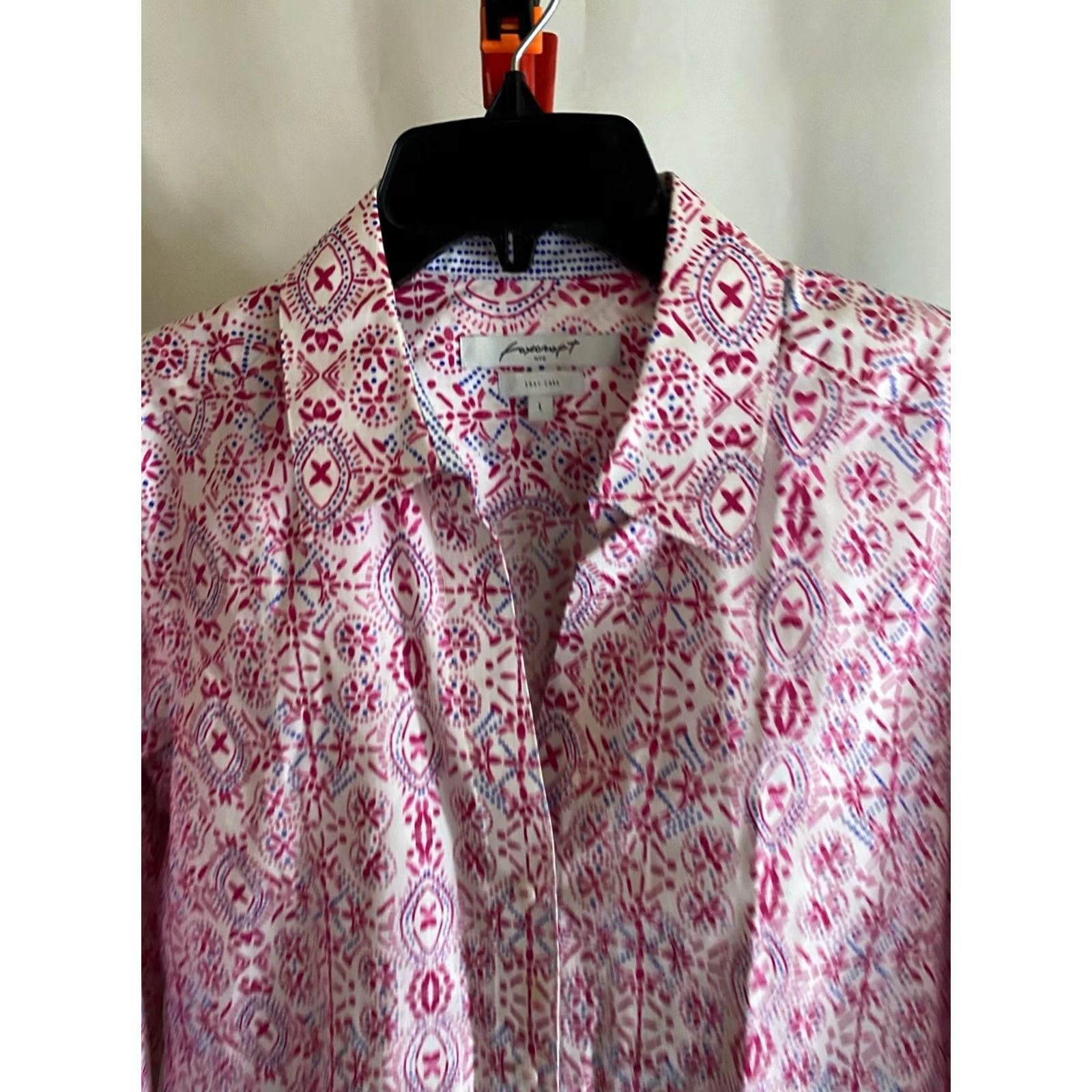 Vintage FoxCroft NYC Pink Artwork LONG SLEEVE SHIRT Large L WOMENS Size L / US 10 / IT 46 - 2 Thumbnail