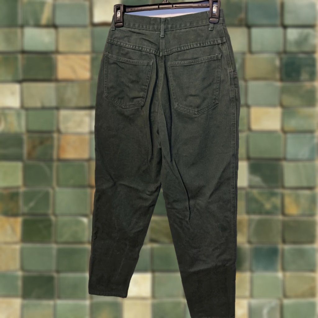 Vintage VINTAGE Christopher & Banks High Rise Tapered Leg Khaki Green Denim Mom Jeans 24" 0P Women Jeans 90s Boys? Size 25" / US 0 / IT 36 - 1 Thumbnail