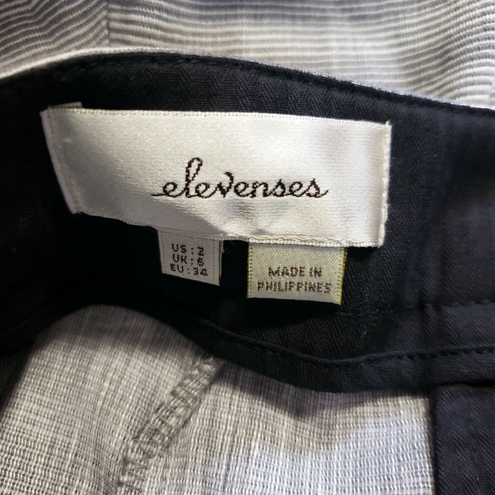 Anthropologie Anthropologie Elevenses Womens Seaside Shorts Sz 2 Grey Striped Bow Linen Blend Size 26" / US 2 / IT 38 - 3 Thumbnail