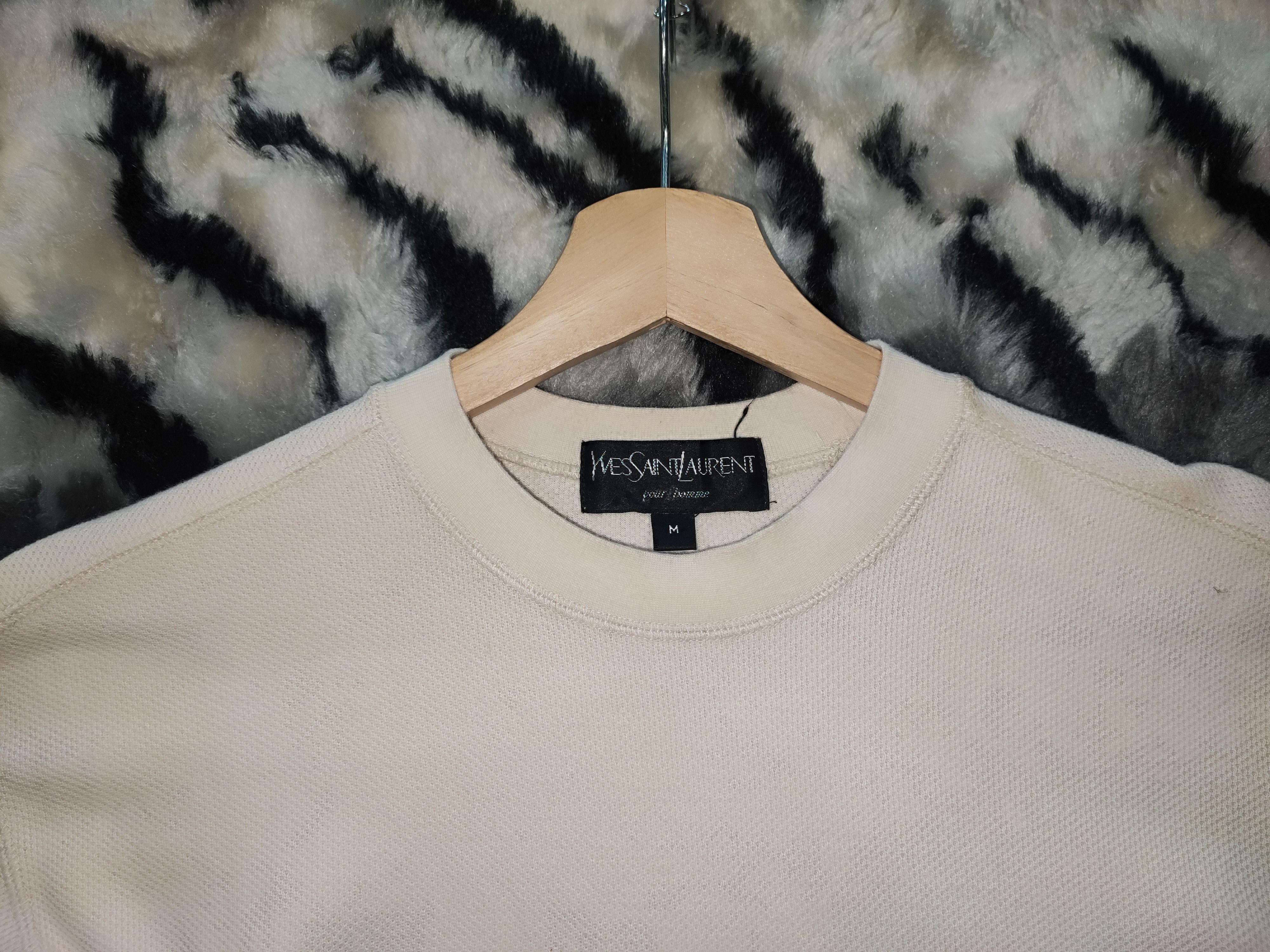 Yves Saint Laurent VINTAGE Yves Saint Laurent Big Logo T-Shirt Cream Archive Size US M / EU 48-50 / 2 - 10 Thumbnail