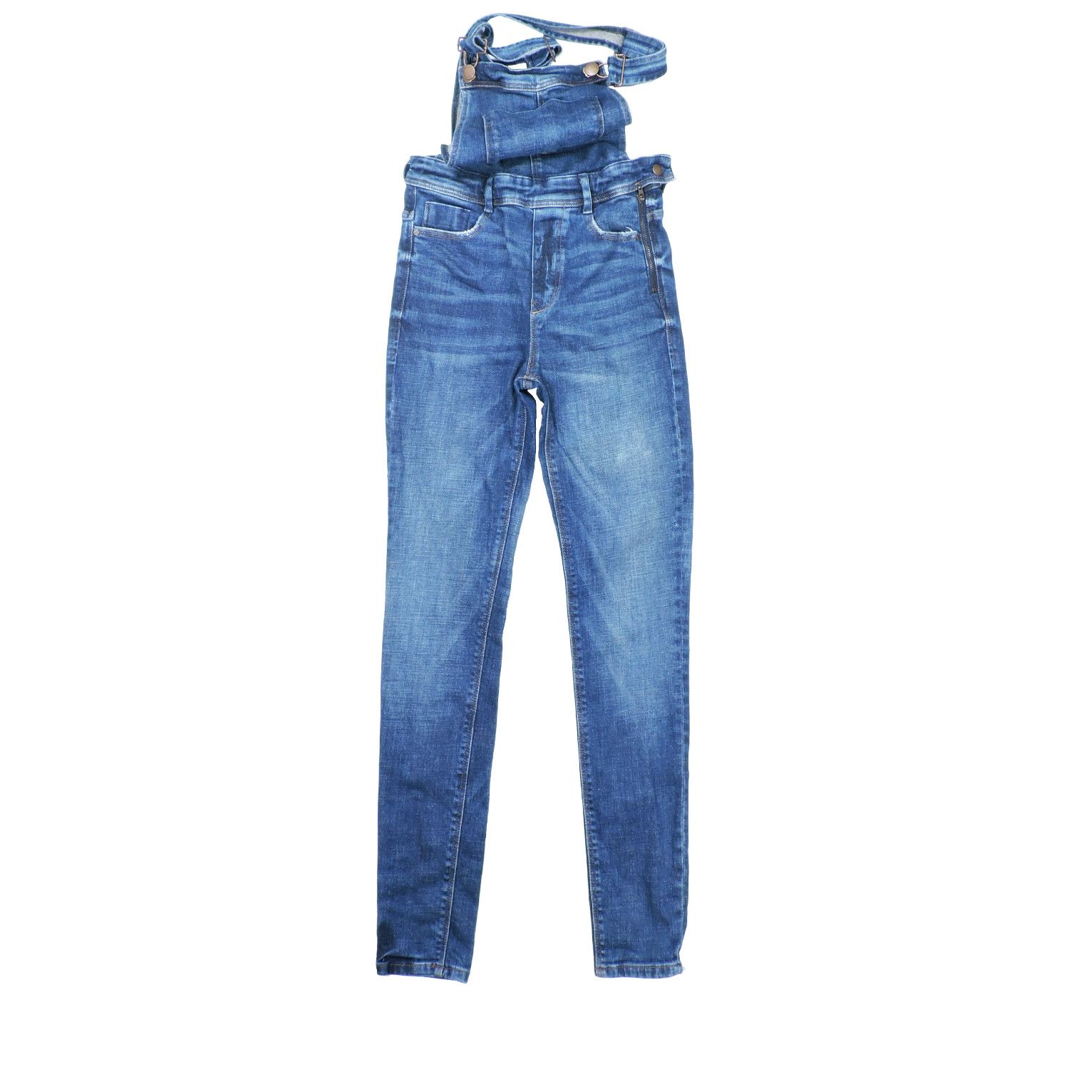 Zara ZARA TRAFALUC COLLECTION BIB OVERALLS DENIM LONG PANTS Size 24" / US 00 / IT 34 - 1 Thumbnail