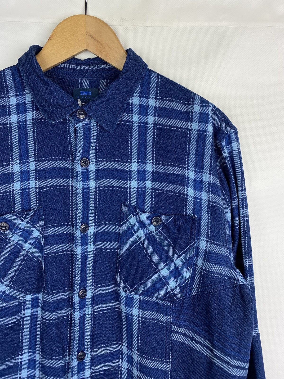 Edwin Edwin Indigo men’s long sleeve checked merge shirt size M Size US M / EU 48-50 / 2 - 6 Thumbnail