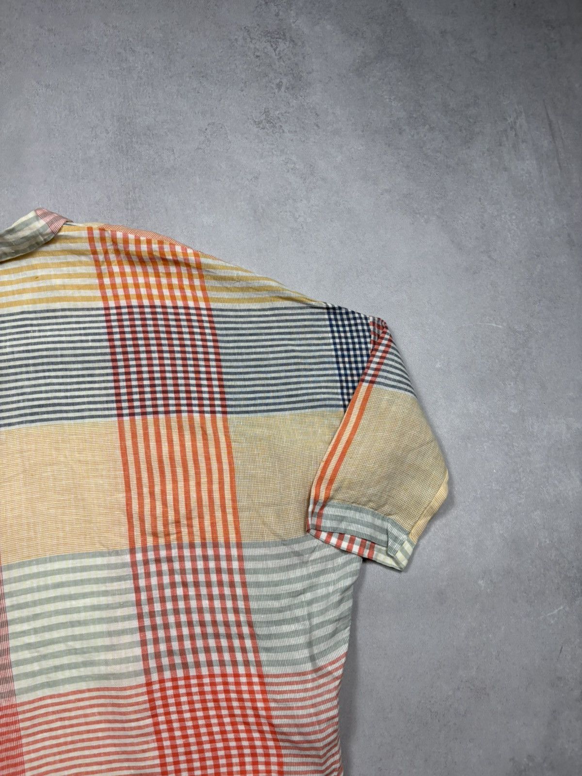 OSKA Oska Linen Patchwork Oversized Blouse Multicolor Check Shirt Size S / US 4 / IT 40 - 16 Thumbnail