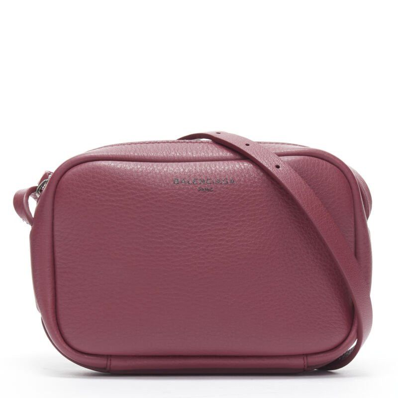 new BALENCIAGA Demna Everyday Camera XS burgundy red logo camera crossbody bag