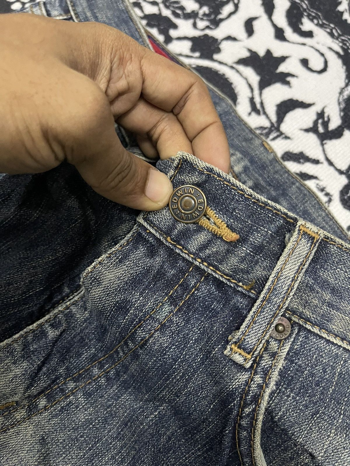 Edwin VINTAGE EDWIN 503 DISTRESSED JEANS 29x33 Size US 29 - 8 Thumbnail