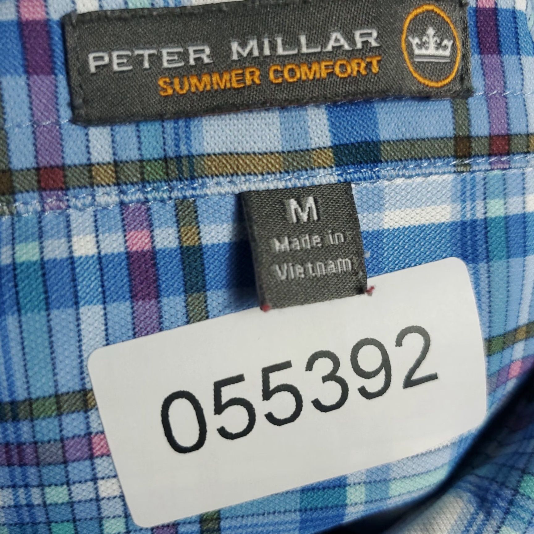 Peter Millar Peter Millar Shirt Medium Blue Plaid Short Sleeve Golf Summer Comfort Mens Size US M / EU 48-50 / 2 - 8 Thumbnail