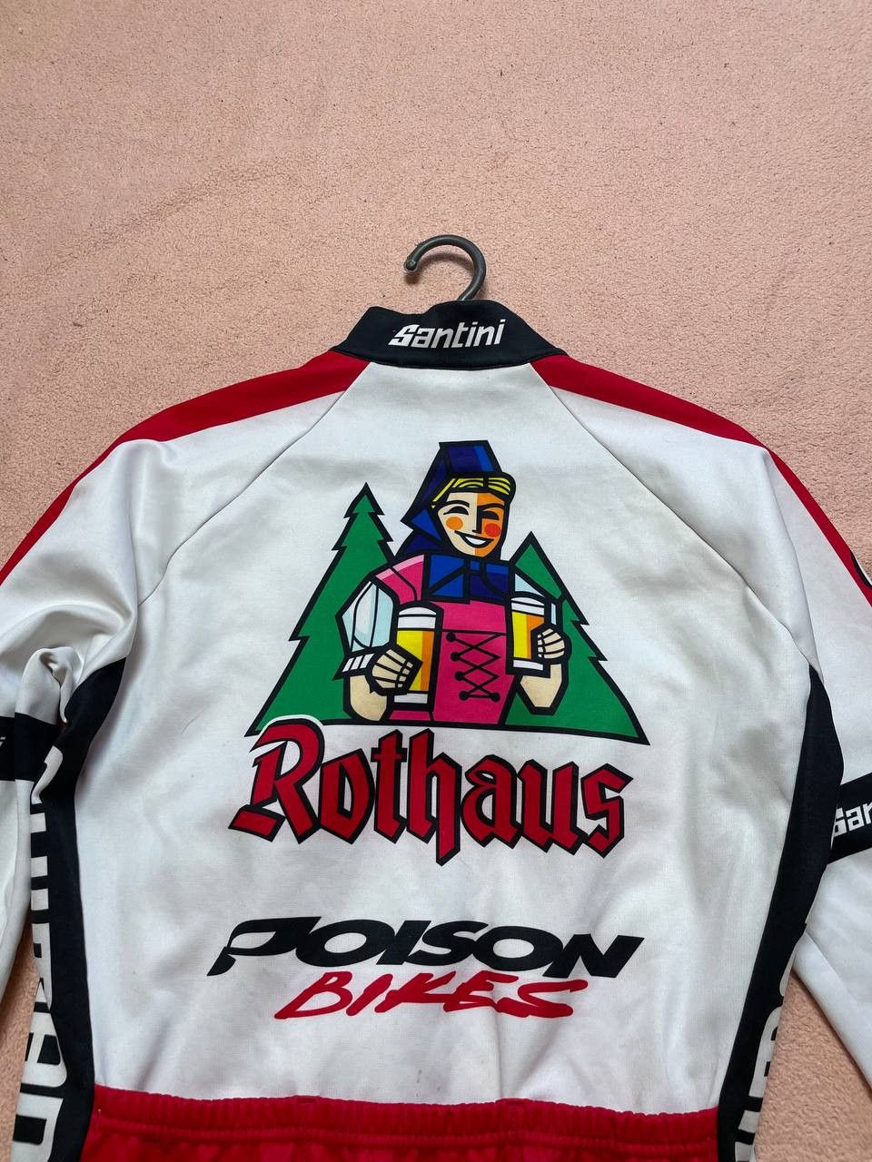 Vintage white jacket Santini sportwear Y2K big logo print vintage Size US L / EU 52-54 / 3 - 21 Thumbnail