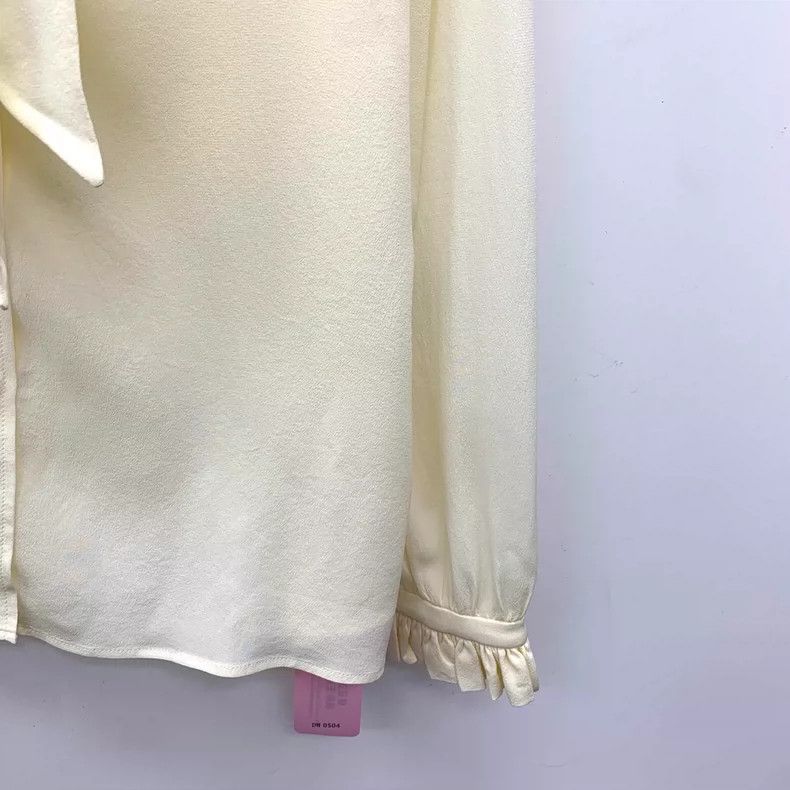 Saint Laurent Paris Saint Laurent Paris size 40 Beige lace bow mulberry silk l Size M / US 6-8 / IT 42-44 - 4 Thumbnail