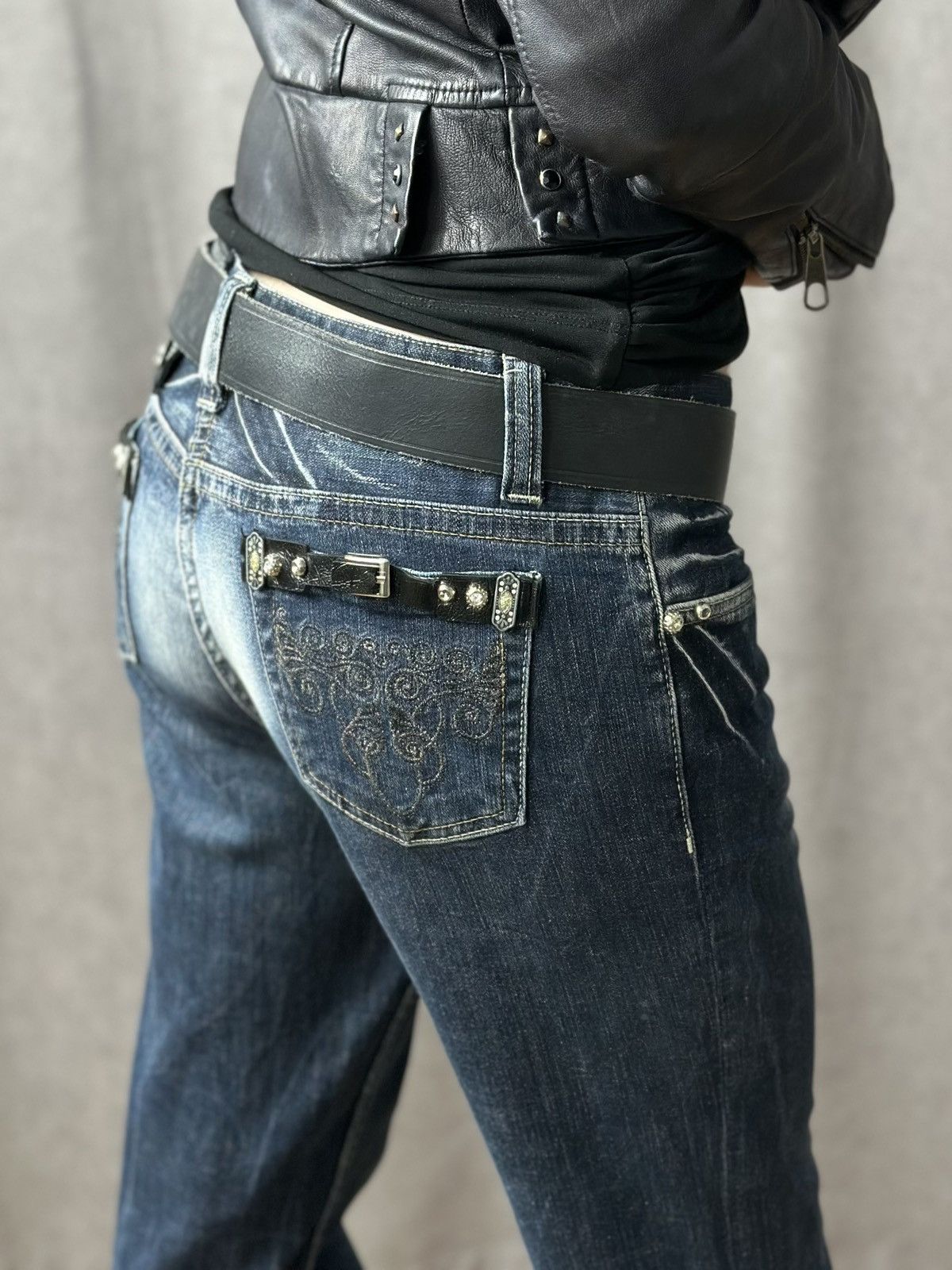 Levi's Vintage Levis Leather Belt Y2k B B Simon Avantgarde Size ONE SIZE - 11 Thumbnail