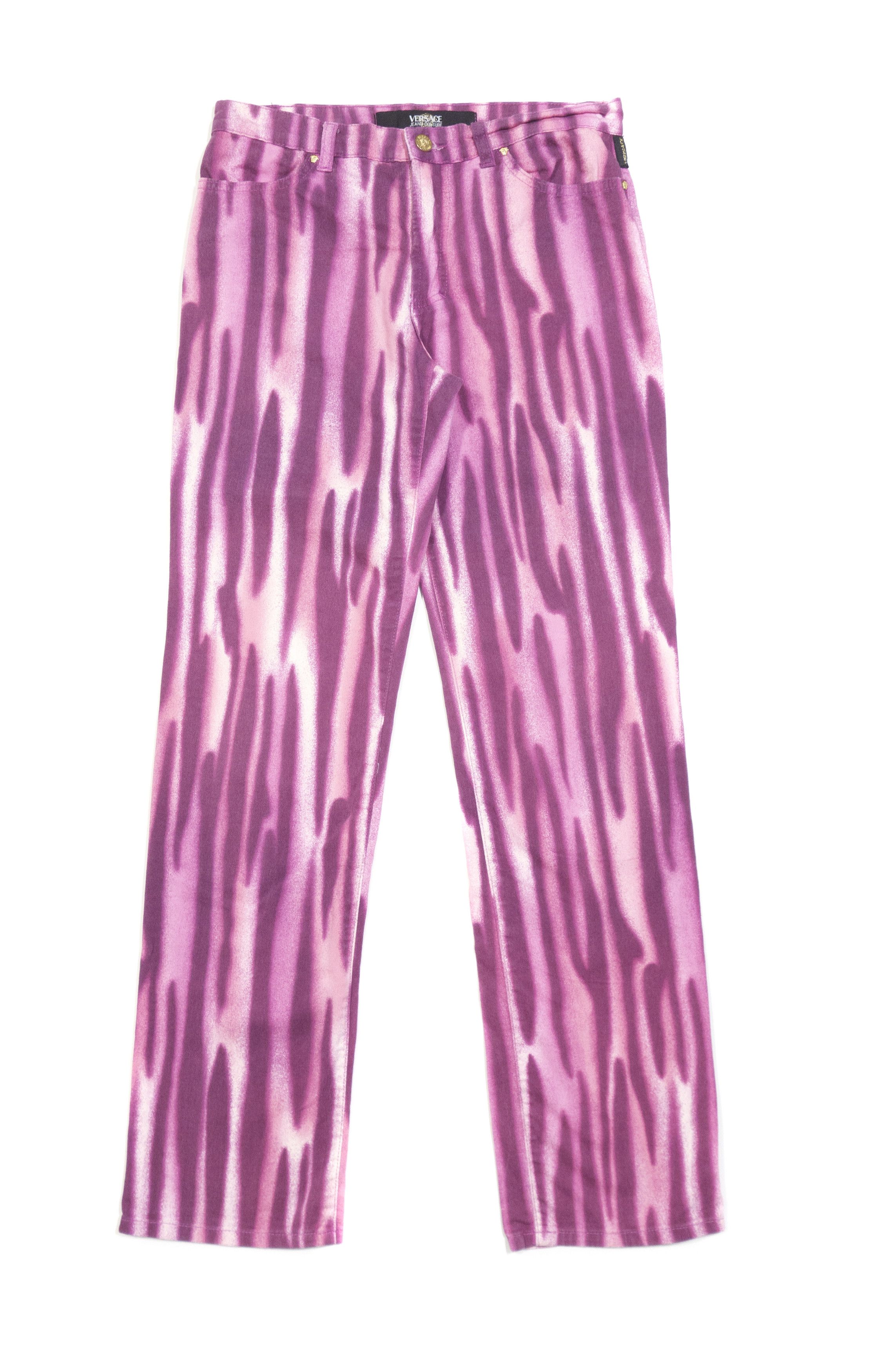 Versace 00S Medusa Buttons Acid Printed Jeans Vintage Size 28" / US 6 / IT 42 - 1 Thumbnail