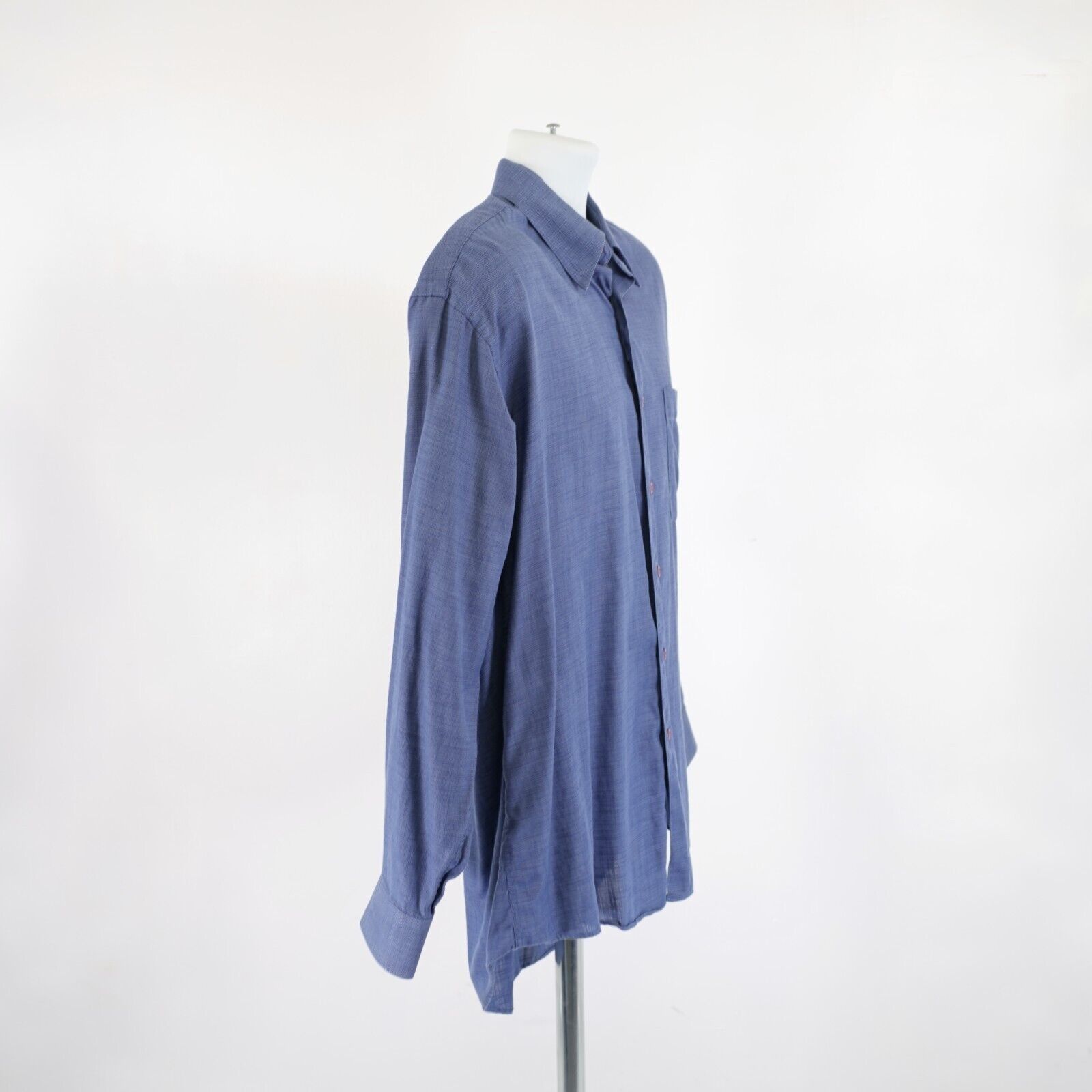 Pronto Uomo DAMAGED Pronto Uomo Blue Weave Large Cotton Hide-Away Button Size US L / EU 52-54 / 3 - 9 Thumbnail