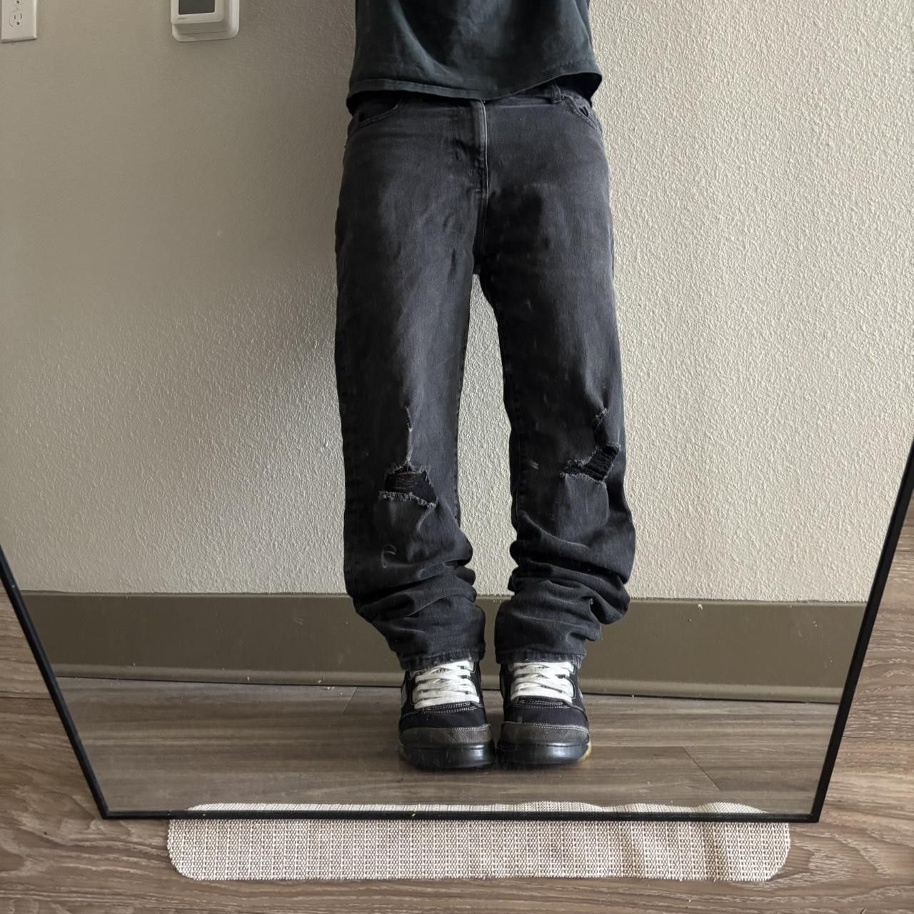 Japanese Brand Crazy Vintage Y2K/2000s Grunge Black Distressed Denim Jeans! 30x30 Size US 30 / EU 46 - 1 Thumbnail