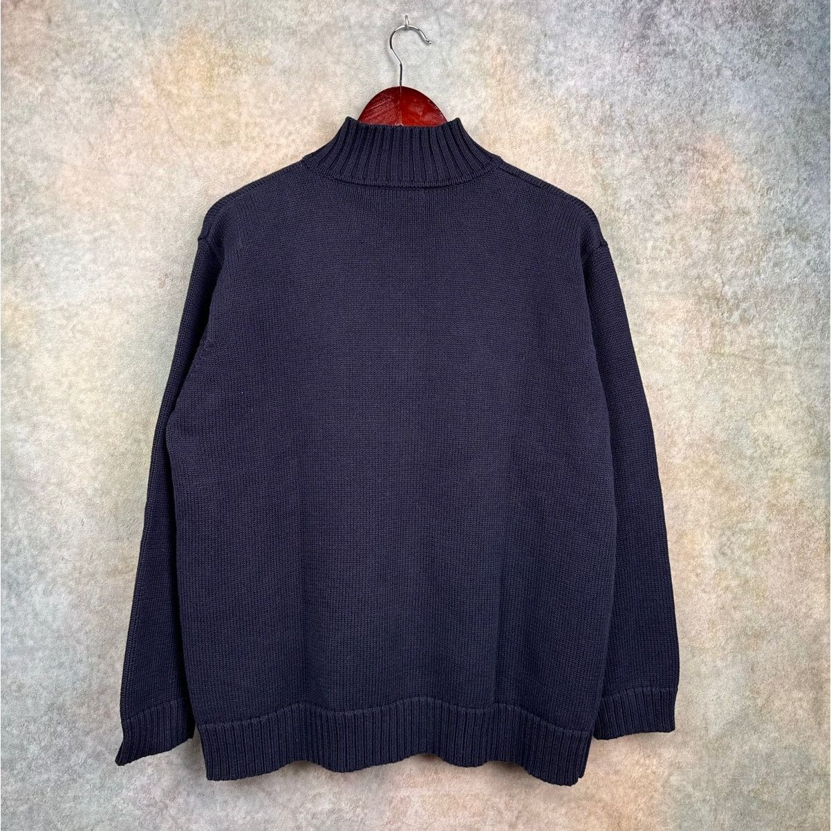 Ralph Lauren VTG 90s Ralph Lauren Cookie Crest Sweater Sz M Q ZIp Navy Size M / US 6-8 / IT 42-44 - 3 Thumbnail