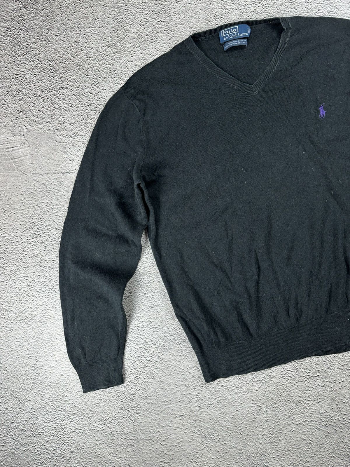 Polo Ralph Lauren Vintage Polo by Ralph Lauren Knit V-Neck Pullover Faded Y2K Size US XL / EU 56 / 4 - 3 Thumbnail