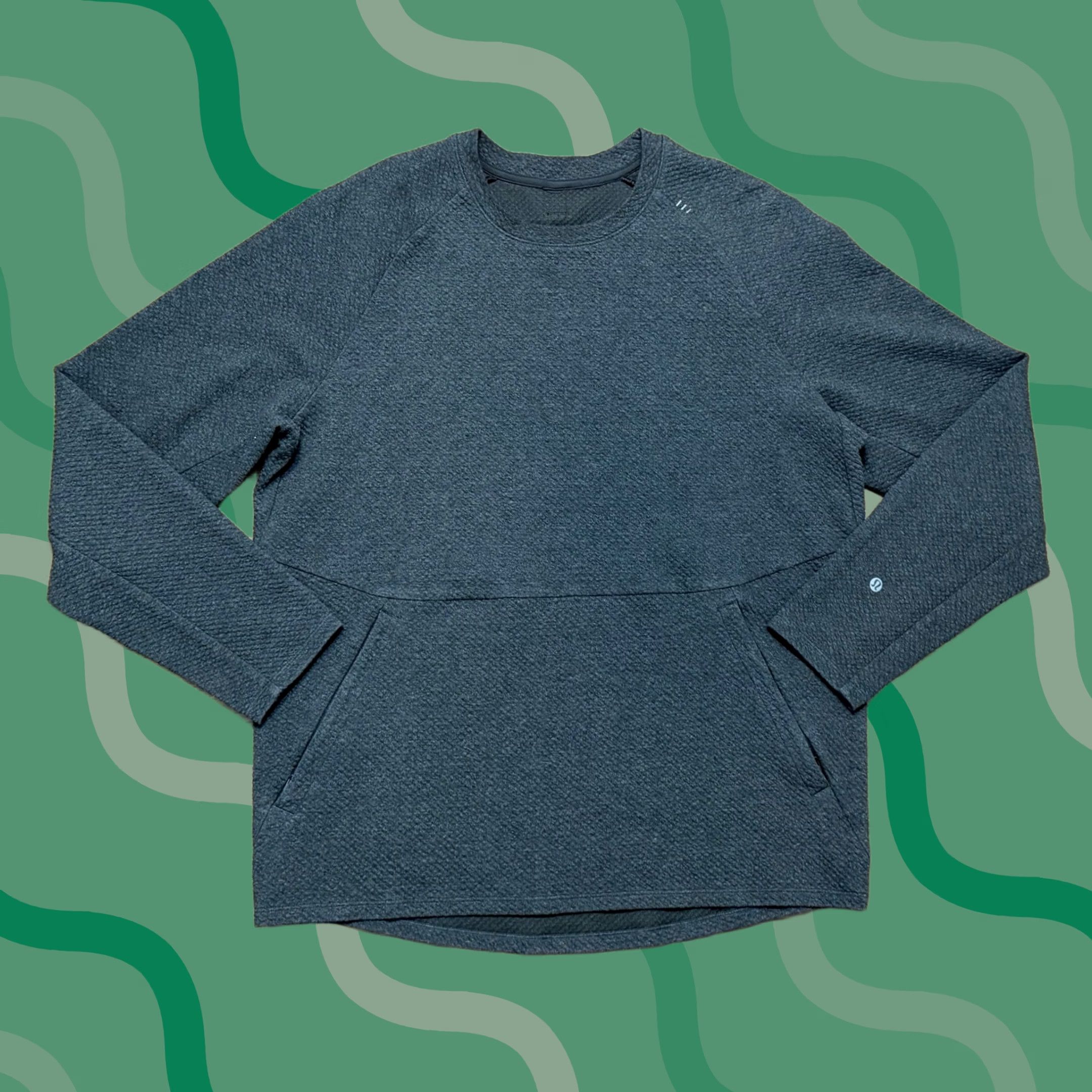 Lululemon Lululemon At Ease Crewneck Pullover Textured Grey Heather Sweatshirt Sz L Size US L / EU 52-54 / 3 - 1 Thumbnail