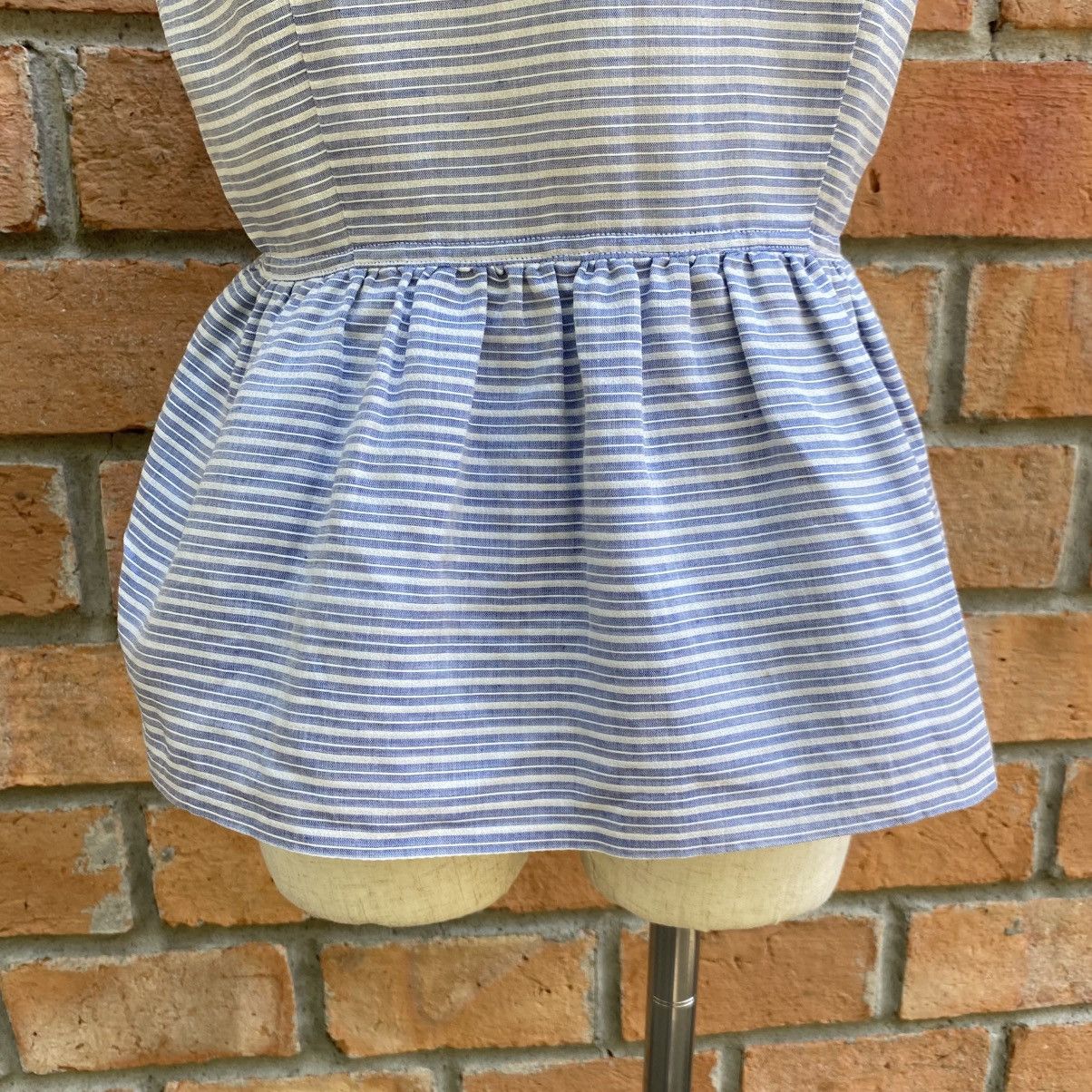 Givenchy Givenchy Blue Striped Peplum Button-Down Top Size S / US 4 / IT 40 - 16 Thumbnail