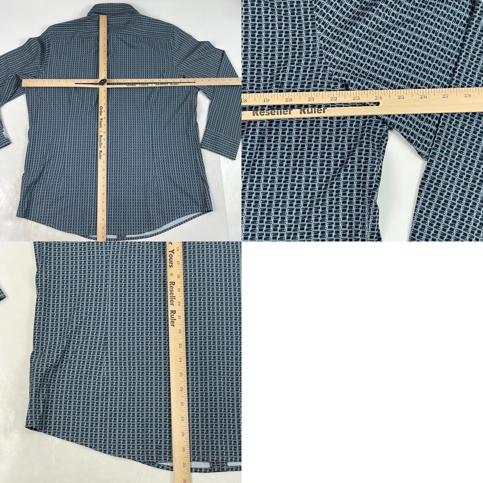 Mizzen+Main Mizzen+Main Shirt Men Large Blue Leeward Geometric Button Up Golf Golfer Stretch Size US L / EU 52-54 / 3 - 9 Thumbnail