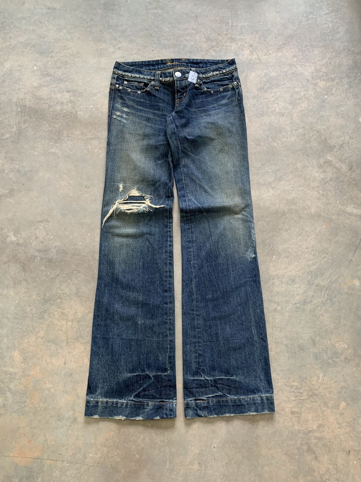 Japanese Brand sick johnny wolf wax stone washed jeans skinny