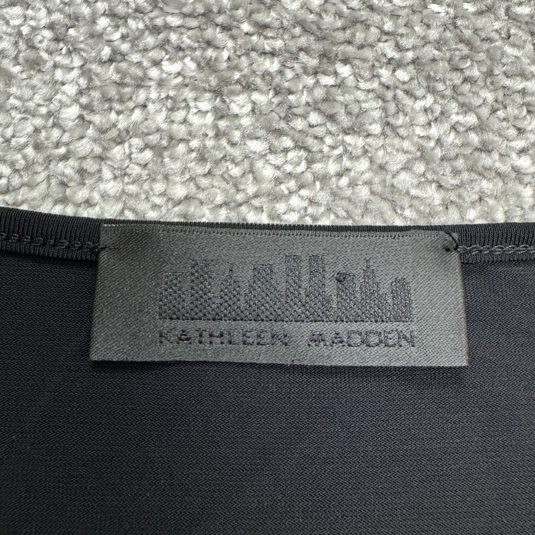 Vintage Kathleen Madden Midi Shift Dress Womens Small Black Short Sleeve Round Neck Work Size 28" / US 6 / IT 42 - 6 Thumbnail