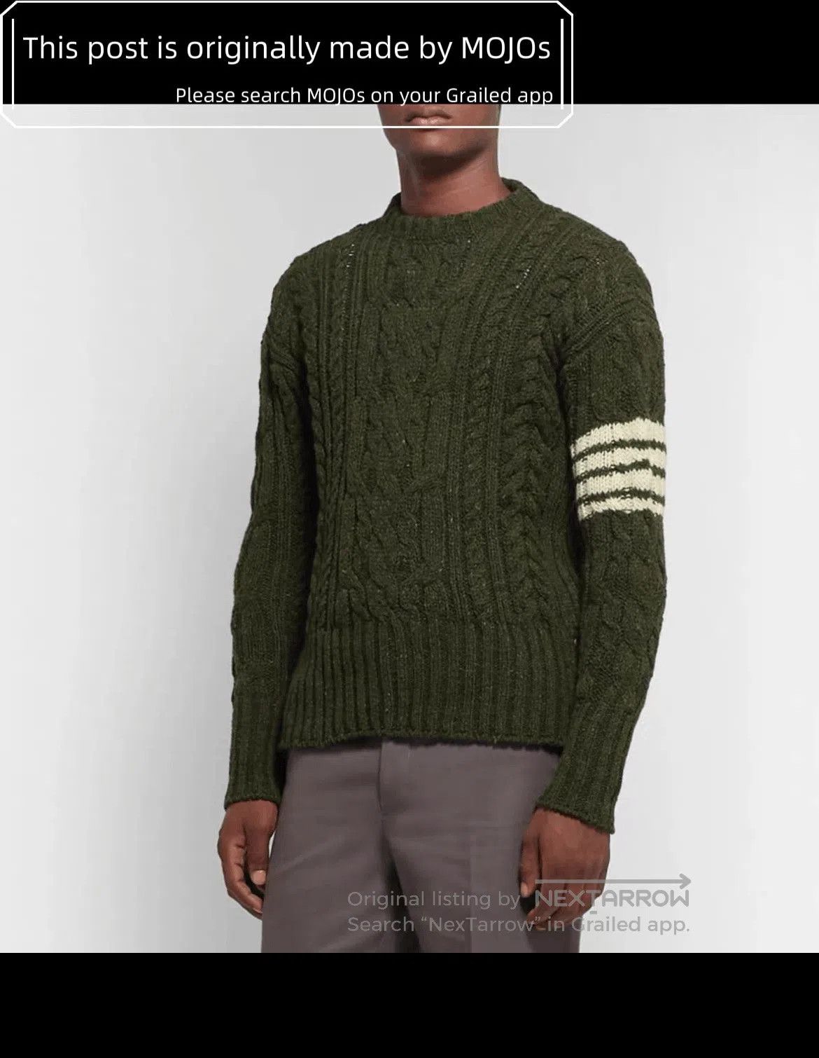 Thom Browne Sz 1 Thom Browne Mohair Blend Green Four Stripes Knitwear. Size US S / EU 44-46 / 1 - 7 Thumbnail