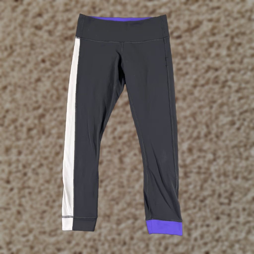 Lululemon Lululemon Womens Pants Cropped Activewear Yoga 4 Gray Purple Stretch Athleisure 24 Inch Size 27" / US 4 / IT 40 - 1 Thumbnail