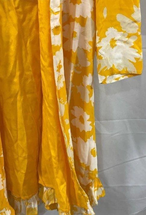 Samsoe Samsoe SAMSOE Sunflower Yellow Abstract Floral "Janine" Mini Dress Size L / US 10 / IT 46 - 2 Thumbnail