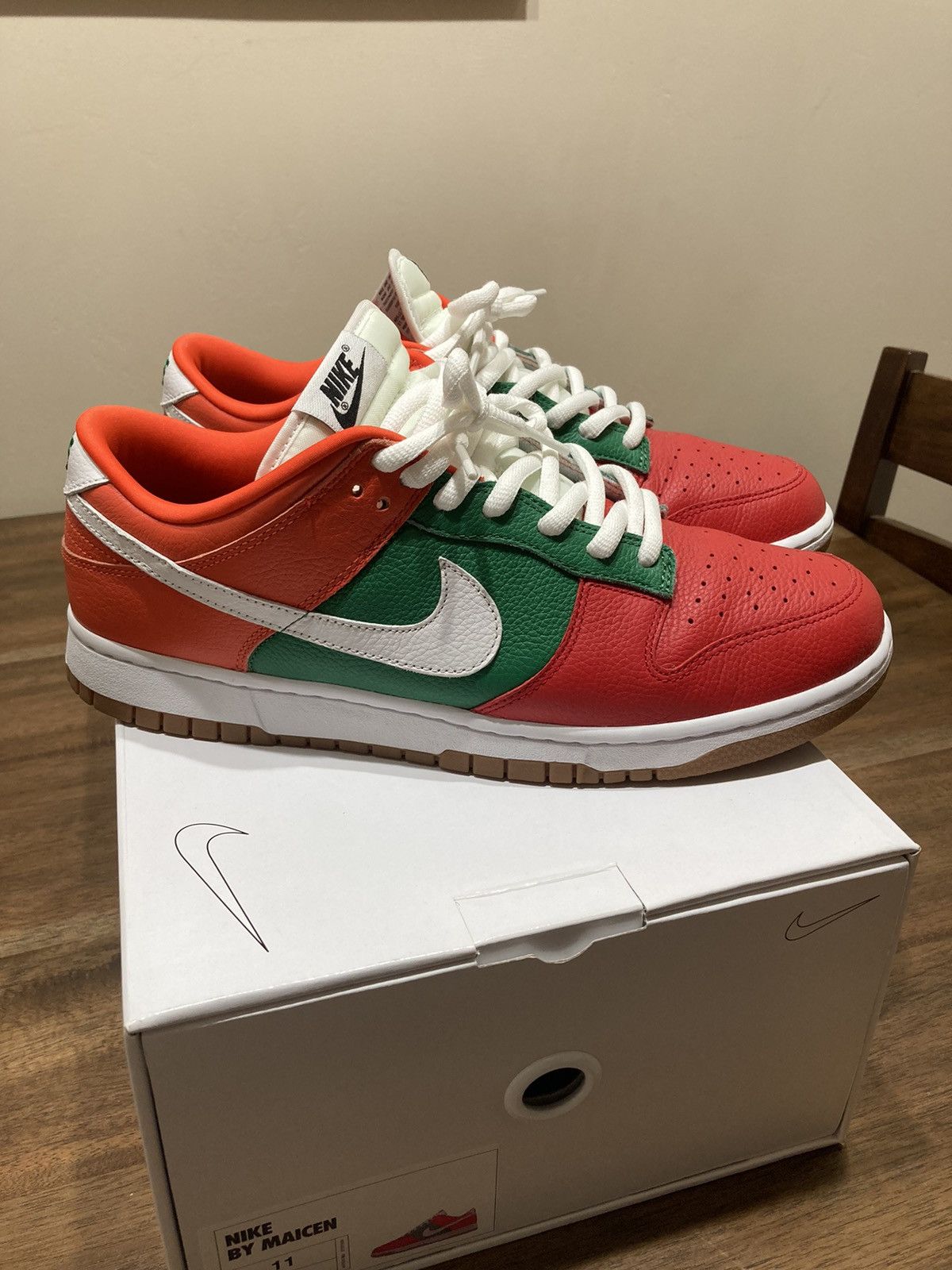image of Nike By You Dunk Low 7/11 Edition Size 11 Shoes in Red, Men's
