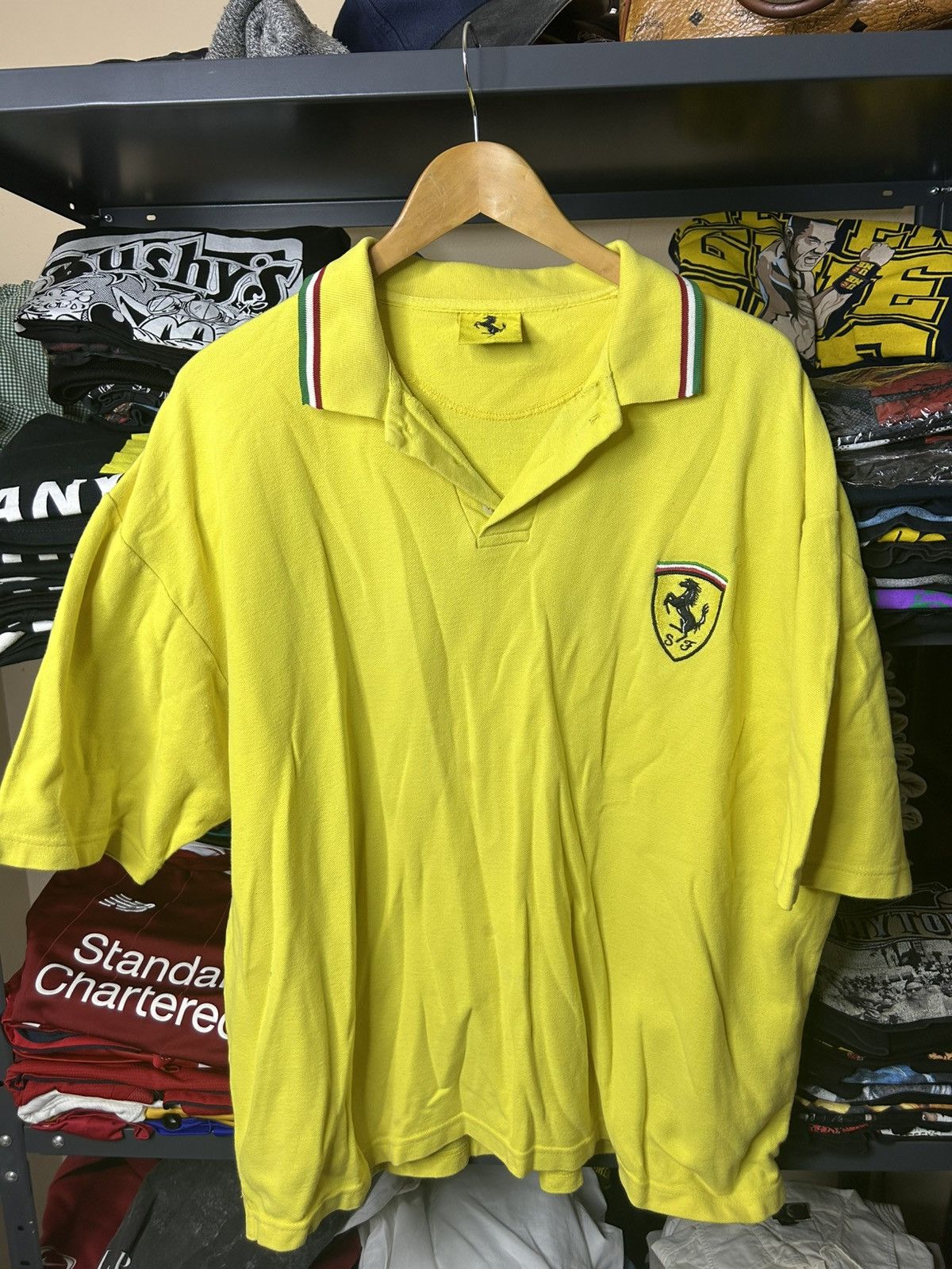 Ferrari Vintage Ferrari Yellow Polo Shirt 90s XL Size US XL / EU 56 / 4 - 1 Thumbnail