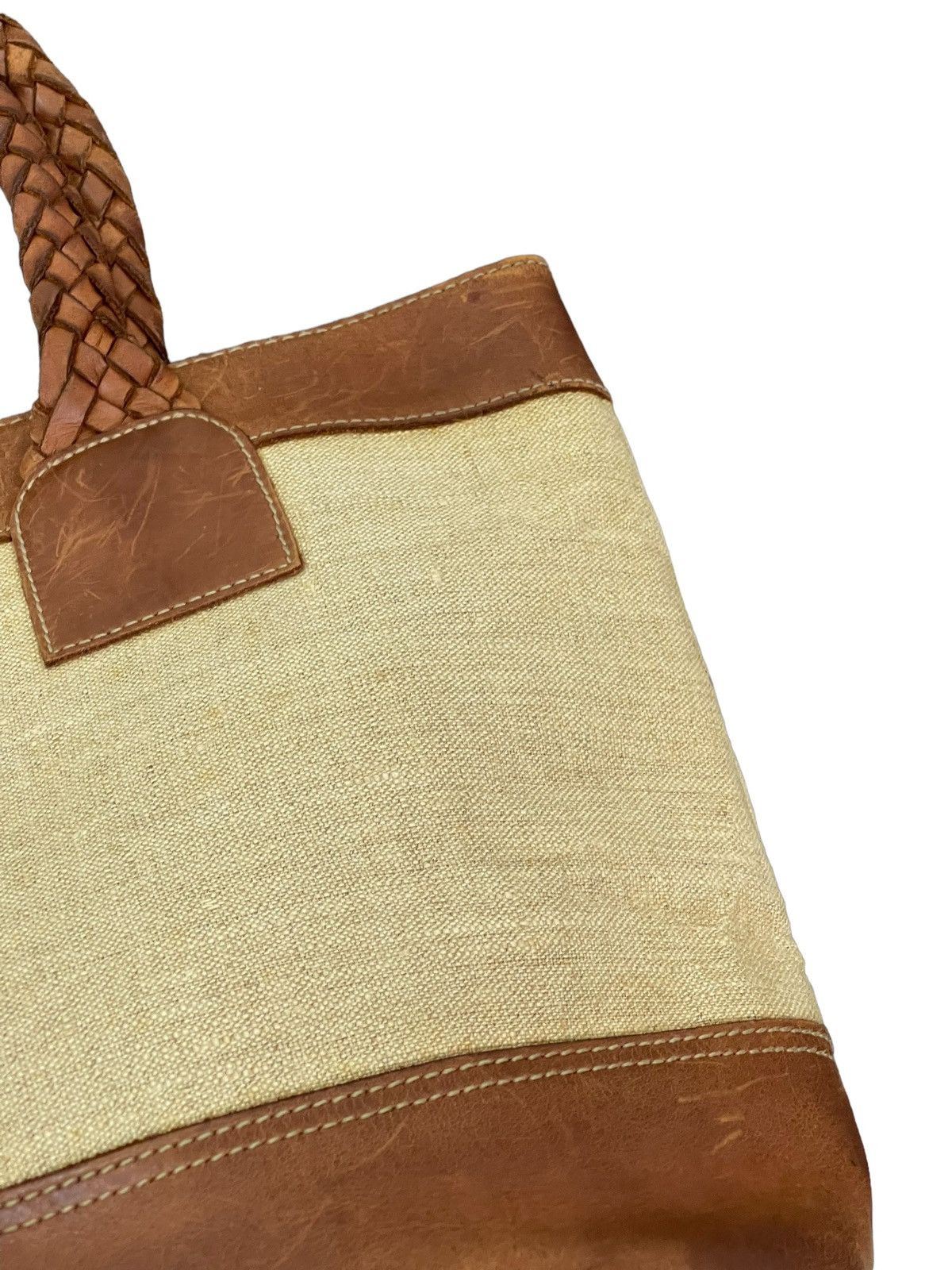 Ralph Lauren Leather Woven Cotton Vtg Ralph Lauren Tote Bag 4🟩 Size ONE SIZE - 16 Thumbnail
