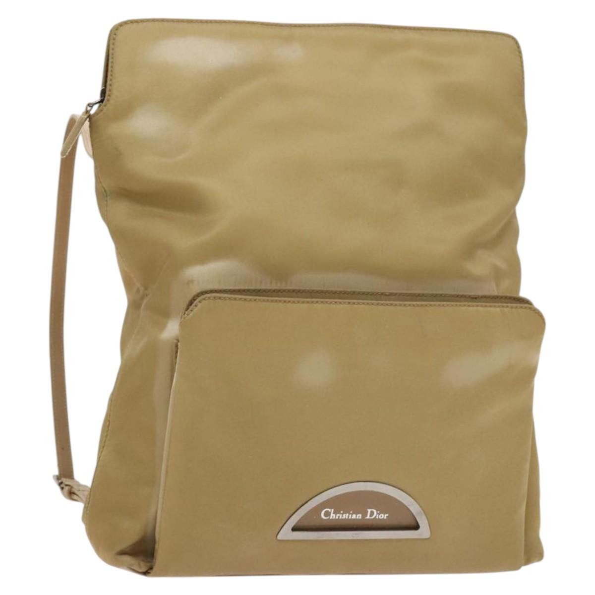 DIOR Backpack Nylon Beige Silver