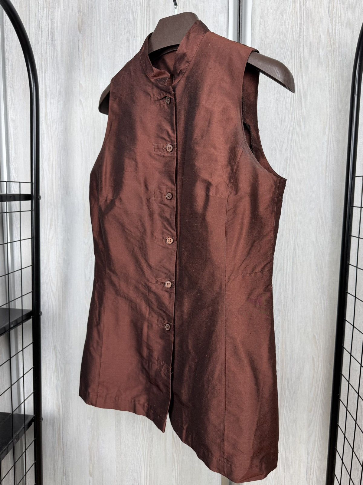 Other Apanage button up full silk mini brown shimmer dress Size XL / US 12-14 / IT 48-50 - 4 Thumbnail