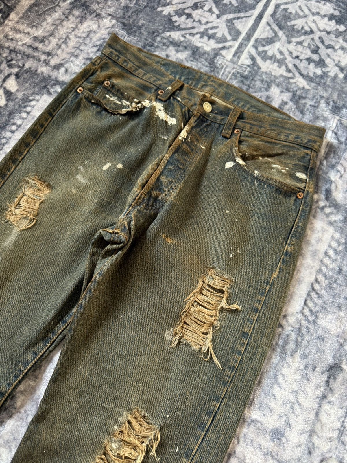 Levi's 80s Vintage Levis 501 Distressed Mud Wash Jeans Size US 30 / EU 46 - 4 Thumbnail