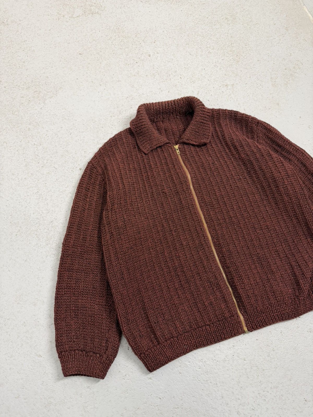 Vintage True Vintage 60s Dense Knitted Eclair Zip Sweater Size US L / EU 52-54 / 3 - 3 Thumbnail