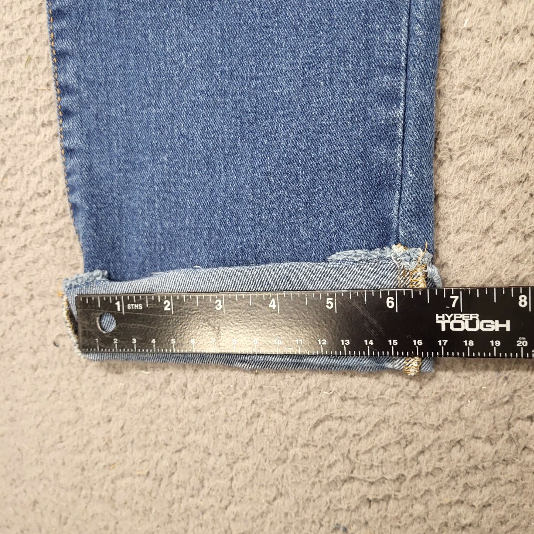 Denime New Directions Jeans Capris Women's 14 Reg Boyfriend Blue Denim Cuffed 5-Pocket Design Size 36" / US 14 / IT 50 - 7 Thumbnail